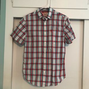 Penguin Plaid Button Up